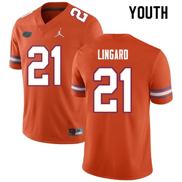 Youth NCAA Florida Gators Lorenzo Lingard #21 Stitched Authentic Nike Orange College Football Jersey LTT6065KF